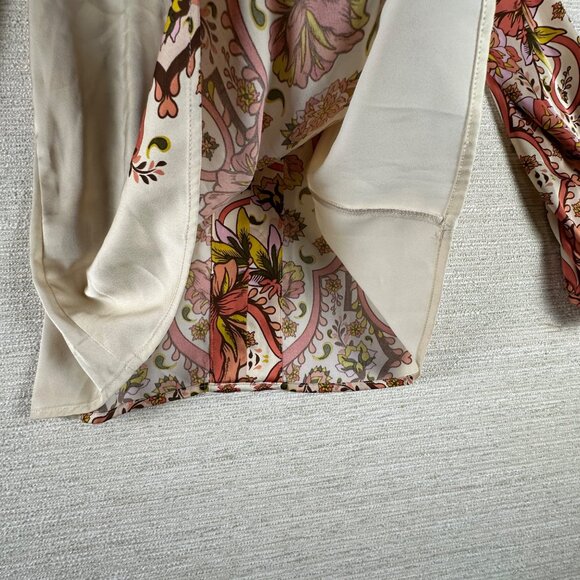 JM Collection Womens M Floral Bohemian V-Neck Blouse Retro Paisley Eclectic 70's - Picture 7 of 12